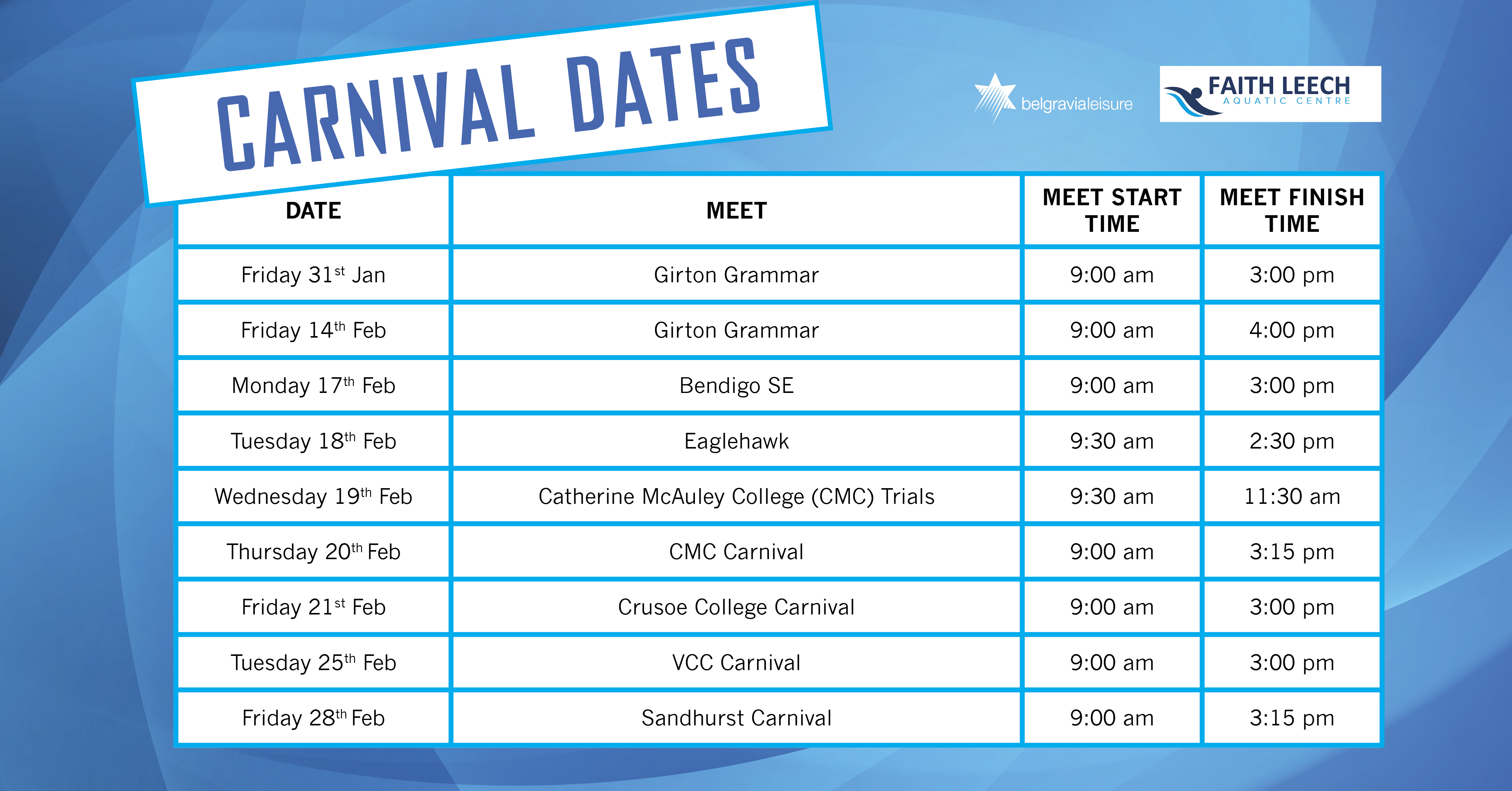 Lap Lane Availability Faith Leech Aquatic Centre